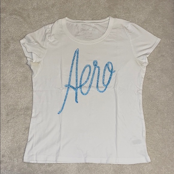 Aeropostale Blue Beaded Logo Tee - Picture 2 of 10